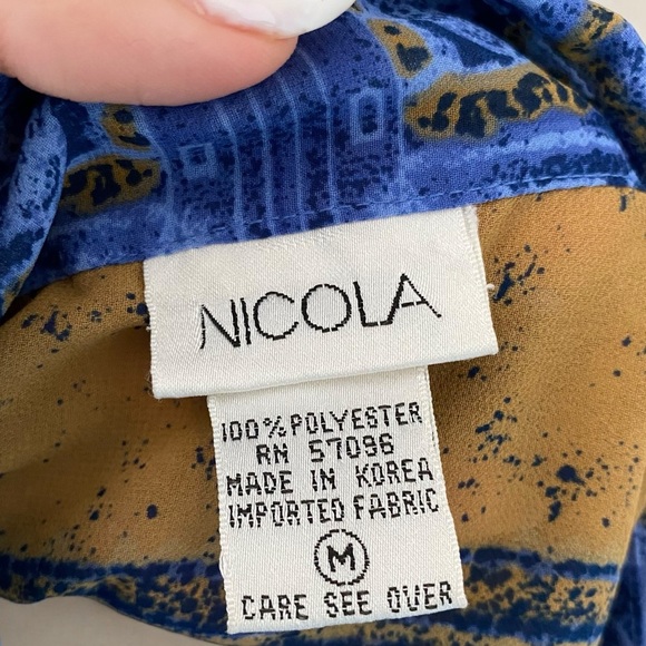 Coastal Semi Sheer Printed Long Sleeve Button Down Blouse - Picture 12 of 12